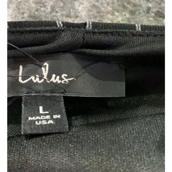 Lulus Black White Striped Wrap Skort Shorts Size L High Waist Mini Skirt Short - Picture 3 of 4